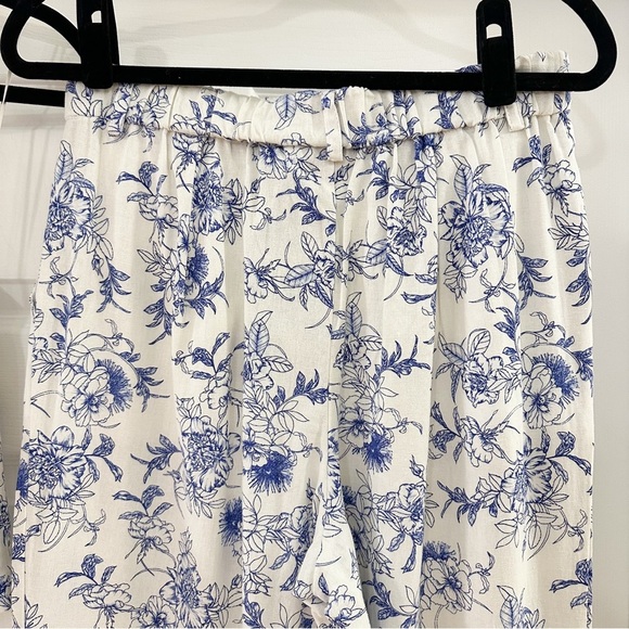 Jason Wu Linen Blend Halter Vest Style Top Wide Leg Pants Blue White Set 4 NEW - Picture 10 of 11